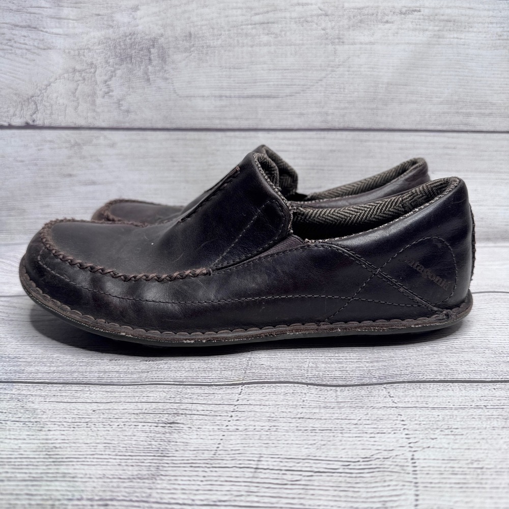 Patagonia Pau Velvet Brown Leather Slip On Loafers Mens 8.5 T50543